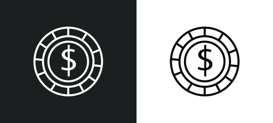 Fototapete - line icon in white and black colors. flat vector icon from collection for web, mobile apps and