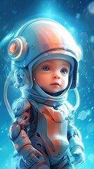 Wall Mural - Futuristic design of Baby character illustration. Colorful modern style art. Generative AI