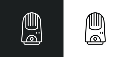 Poster - air purifier line icon in white and black colors. air purifier flat vector icon from air purifier collection for web, mobile apps and ui.