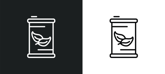 Poster - eco fuel line icon in white and black colors. eco fuel flat vector icon from eco fuel collection for web, mobile apps and ui.