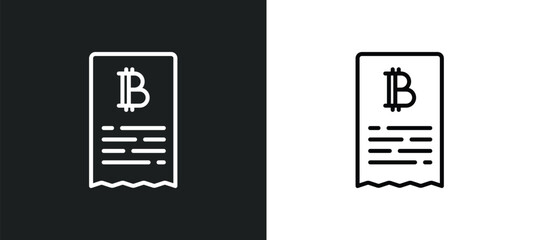Poster - invoice line icon in white and black colors. invoice flat vector icon from invoice collection for web, mobile apps and ui.