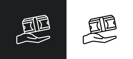 Poster - loan line icon in white and black colors. loan flat vector icon from loan collection for web, mobile apps and ui.