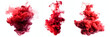 Red ink paint cloud in water isolated transparent - Generative AI