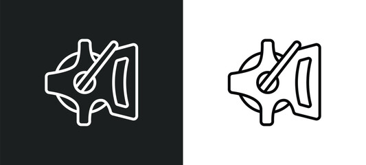 Poster - open scale line icon in white and black colors. open scale flat vector icon from open scale collection for web, mobile apps and ui.