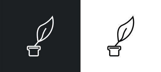 Poster - author line icon in white and black colors. author flat vector icon from author collection for web, mobile apps and ui.