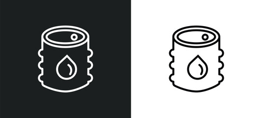 Poster - car petrol tank line icon in white and black colors. car petrol tank flat vector icon from car petrol tank collection for web, mobile apps and ui.