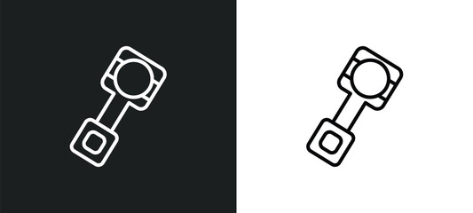 Poster - car piston line icon in white and black colors. car piston flat vector icon from car piston collection for web, mobile apps and ui.