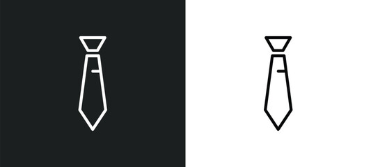 Poster - black tie line icon in white and black colors. black tie flat vector icon from tie collection for web, mobile apps and ui.