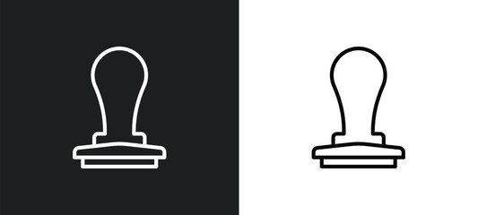 Fototapete - rubber stamp line icon in white and black colors. rubber stamp flat vector icon from rubber stamp collection for web, mobile apps and ui.