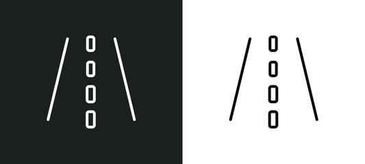 Poster - road line icon in white and black colors. road flat vector icon from road collection for web, mobile apps and ui.