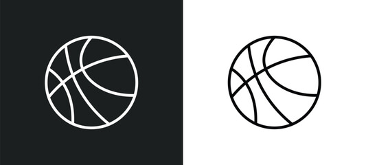 Fototapete - ball line icon in white and black colors. ball flat vector icon from ball collection for web, mobile