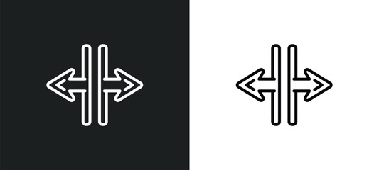 Poster - horizontal resize line icon in white and black colors. horizontal resize flat vector icon from horizontal resize collection for web, mobile apps and ui.