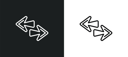 Poster - left right line icon in white and black colors. left right flat vector icon from left right collection for web, mobile apps and ui.