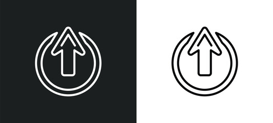 Poster - enter up line icon in white and black colors. enter up flat vector icon from enter up collection for web, mobile apps and ui.