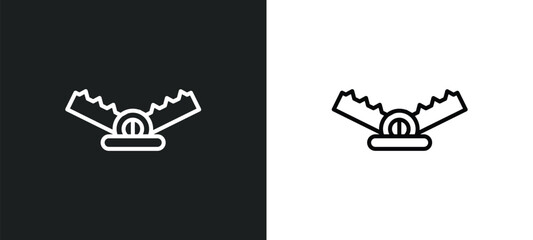 Poster - trap line icon in white and black colors. trap flat vector icon from trap collection for web, mobile apps and ui.