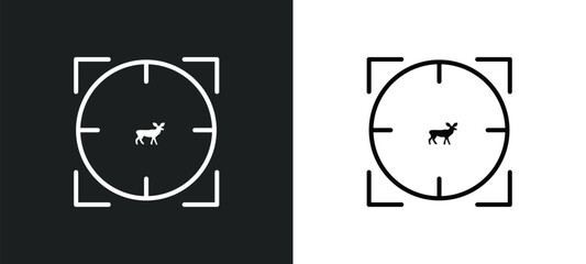Poster - hunted line icon in white and black colors. hunted flat vector icon from hunted collection for web, mobile apps and ui.