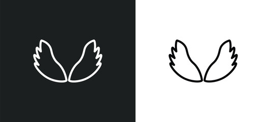 Poster - wing line icon in white and black colors. wing flat vector icon from wing collection for web, mobile apps and ui.