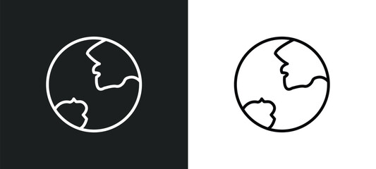 Poster - earth line icon in white and black colors. earth flat vector icon from earth collection for web, mobile apps and ui.