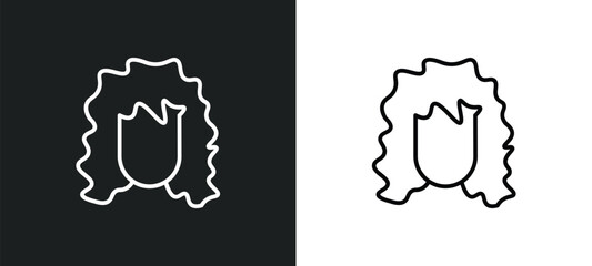 Wall Mural - human black hair line icon in white and black colors. human black hair flat vector icon from human hair collection for web, mobile apps and ui.