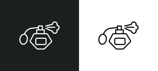 Poster - parfum bottle line icon in white and black colors. parfum bottle flat vector icon from parfum bottle collection for web, mobile apps and ui.