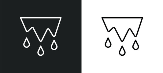 Poster - thaw line icon in white and black colors. thaw flat vector icon from thaw collection for web, mobile apps and ui.