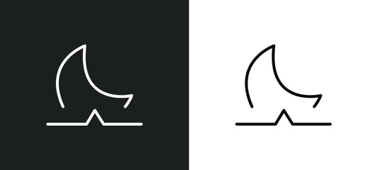 Poster - moonrise line icon in white and black colors. moonrise flat vector icon from moonrise collection for web, mobile apps and ui.