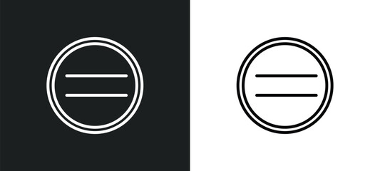 Poster - pause line icon in white and black colors. pause flat vector icon from pause collection for web, mobile apps and ui.