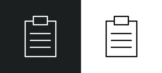 Poster - padnote line icon in white and black colors. padnote flat vector icon from padnote collection for web, mobile apps and ui.