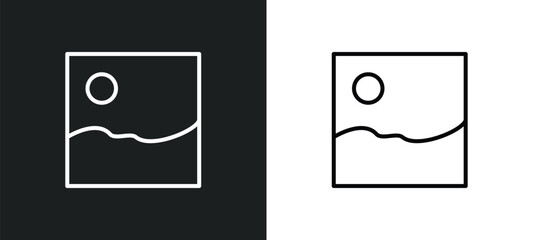 Fototapete - gallery line icon in white and black colors. gallery flat vector icon from gallery collection for web, mobile apps and ui.