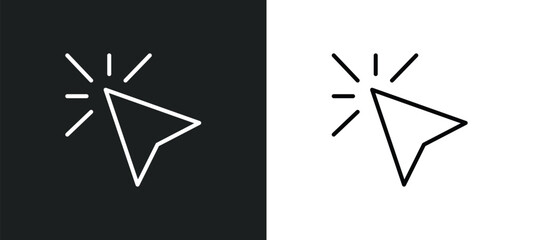 Poster - cursor line icon in white and black colors. cursor flat vector icon from cursor collection for web, 