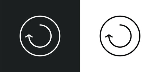 Poster - reload line icon in white and black colors. reload flat vector icon from reload collection for web, mobile apps and ui.