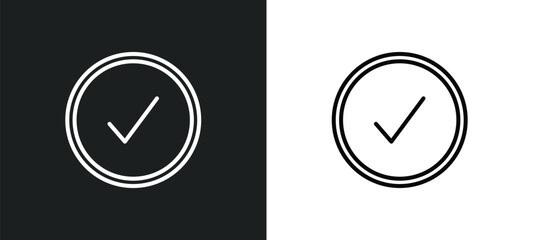 Poster - correct line icon in white and black colors. correct flat vector icon from correct collection for web, mobile apps and ui.