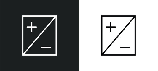 Poster - brightness line icon in white and black colors. brightness flat vector icon from brightness collection for web, mobile apps and ui.