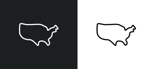 Poster - america line icon in white and black colors. america flat vector icon from america collection for we