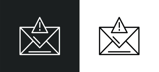 Poster - error message line icon in white and black colors. error message flat vector icon from error message collection for web, mobile apps and ui.