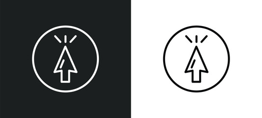 Poster - mouse up arrow line icon in white and black colors. mouse up arrow flat vector icon from mouse up arrow collection for web, mobile apps and ui.