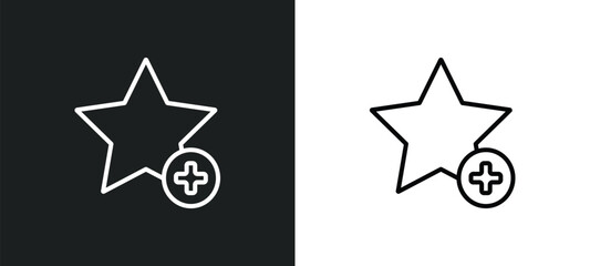 Poster - add to favorite line icon in white and black colors. add to favorite flat vector icon from add to favorite collection for web, mobile apps and ui.