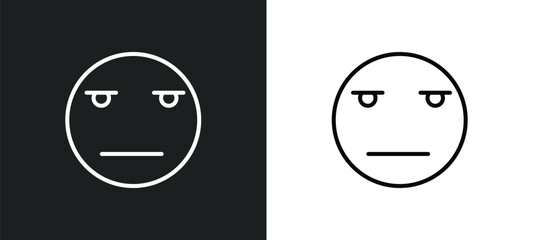 Poster - boring line icon in white and black colors. boring flat vector icon from boring collection for web, mobile apps and ui.