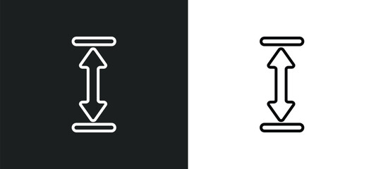 Poster - height line icon in white and black colors. height flat vector icon from height collection for web, mobile apps and ui.