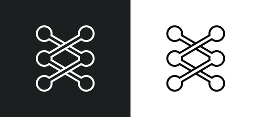 Poster - lace line icon in white and black colors. lace flat vector icon from lace collection for web, mobile apps and ui.