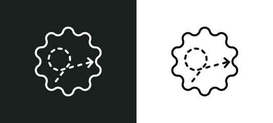 Poster - scribble broken line icon in white and black colors. scribble broken flat vector icon from scribble broken collection for web, mobile apps and ui.