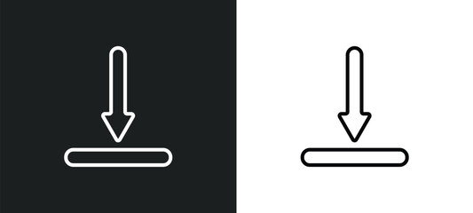 Poster - downloading line icon in white and black colors. downloading flat vector icon from downloading collection for web, mobile apps and ui.
