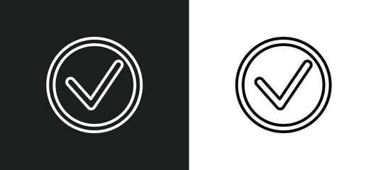 Poster - right line icon in white and black colors. right flat vector icon from right collection for web, mobile apps and ui.