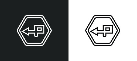 Poster - degree curve road line icon in white and black colors. degree curve road flat vector icon from degre