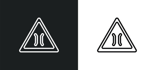 Poster - bridge road line icon in white and black colors. bridge road flat vector icon from bridge road collection for web, mobile apps and ui.
