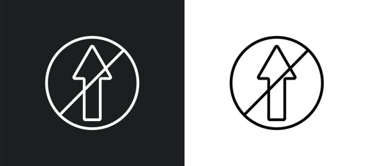 Poster - no straight line icon in white and black colors. no straight flat vector icon from no straight collection for web, mobile apps and ui.