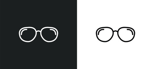Poster - optical line icon in white and black colors. optical flat vector icon from optical collection for web, mobile apps and ui.