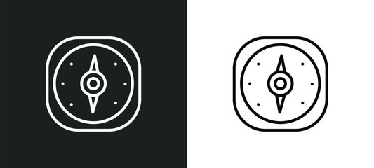 Poster - cardinal points line icon in white and black colors. cardinal points flat vector icon from cardinal points collection for web, mobile apps and ui.
