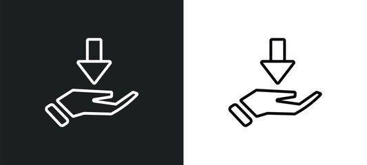 Poster - receive line icon in white and black colors. receive flat vector icon from receive collection for web, mobile apps and ui.