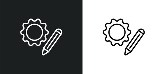 Poster - customize line icon in white and black colors. customize flat vector icon from customize collection for web, mobile apps and ui.